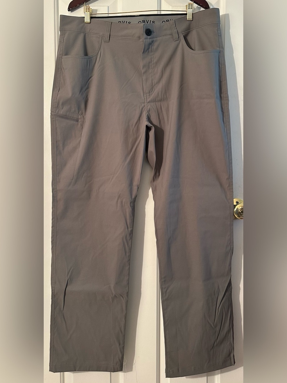 ORVIS Trek Pant Men 38x32 Gray Kalamata Water Repellent Outdoor Hiking Stretch